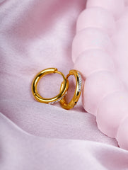 Crystal Edge Gold Hoops