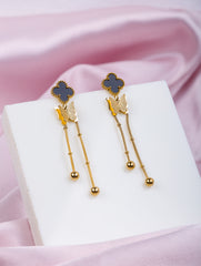 Black Clover Butterfly Drop Earrings