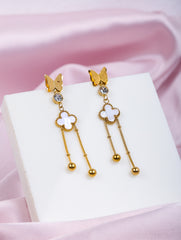 Butterfly Clover Drop Earrings