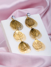 Golden Petal Statement Earrings