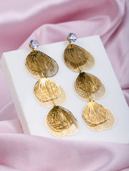 Golden Petal Statement Earrings