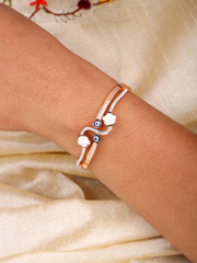 Rose Gold Evil Eye Floral Bracelet