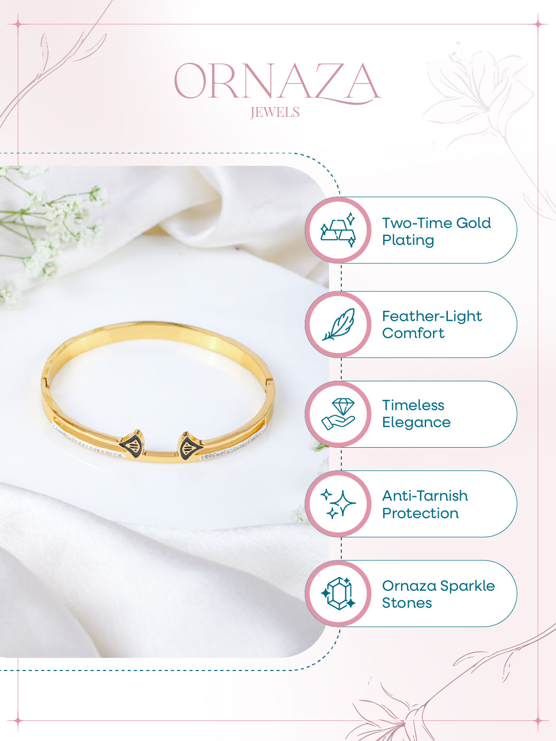 Gold CZ Line Bracelet