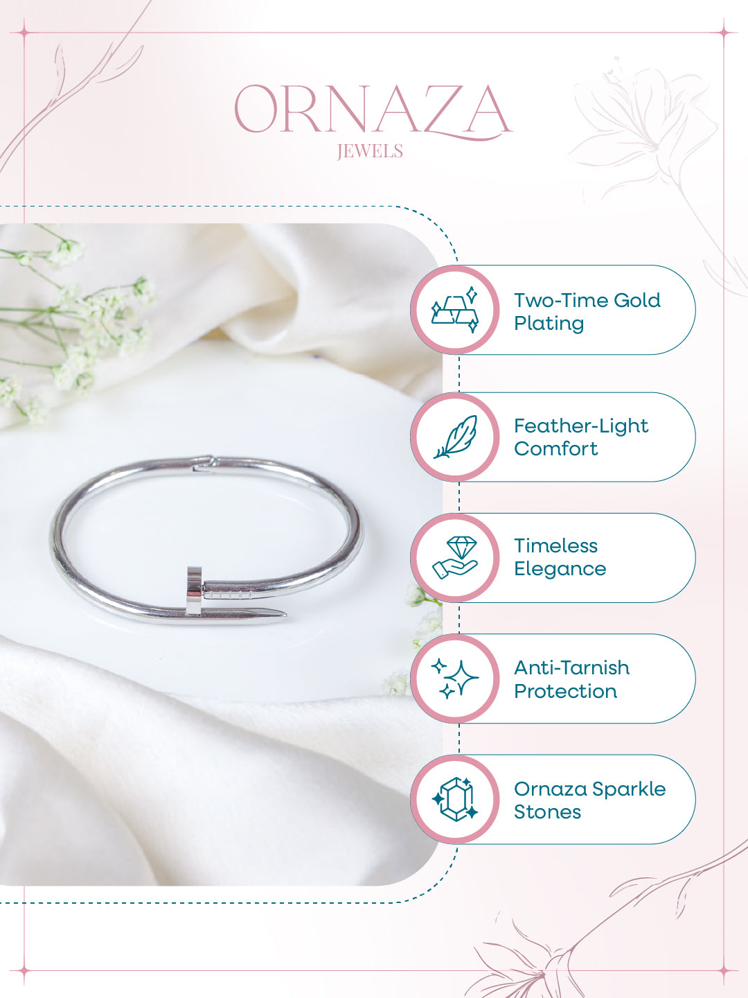 Silver Nail Bracelet