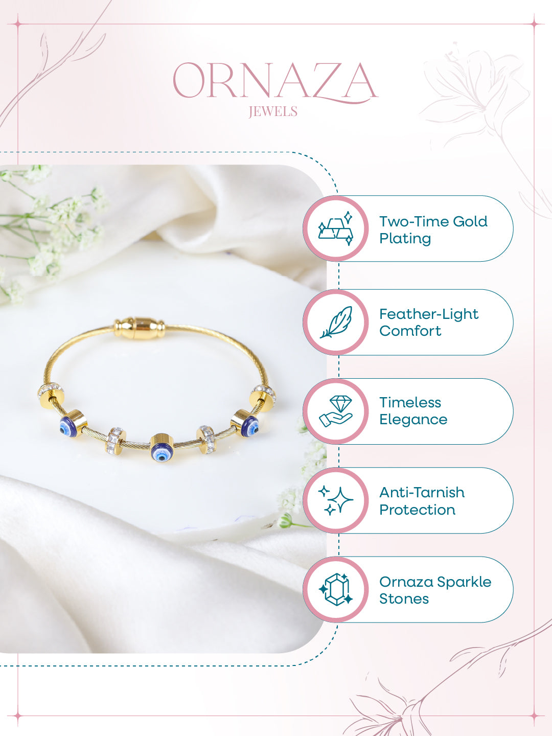 Evil Eye Cable Bracelet