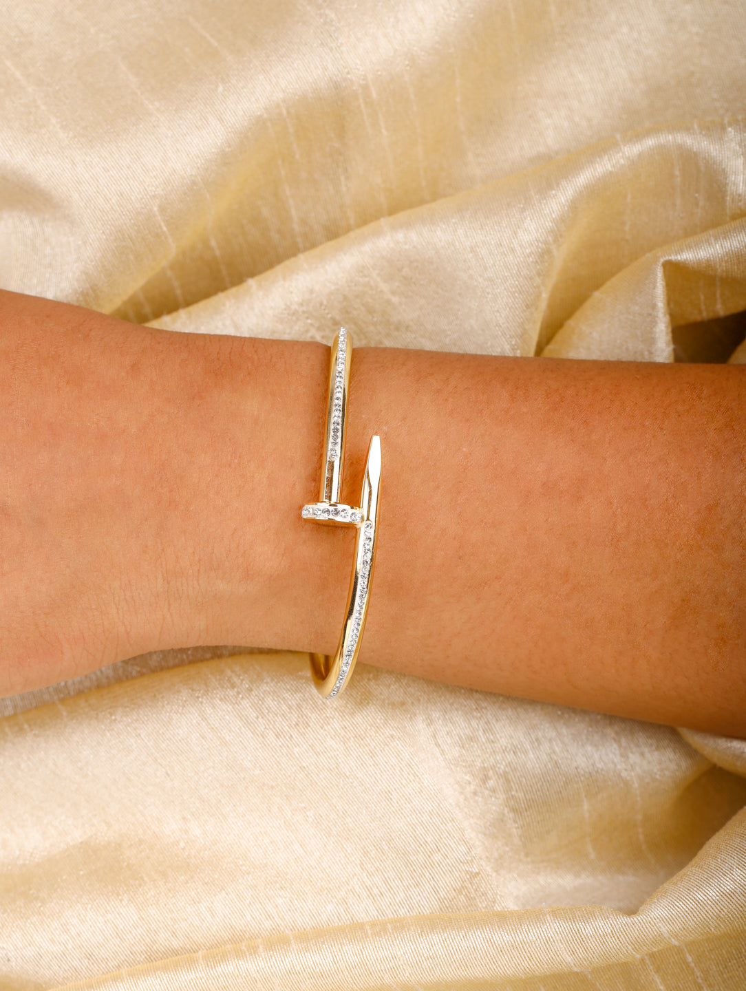 Gold Nail Charm Bracelet