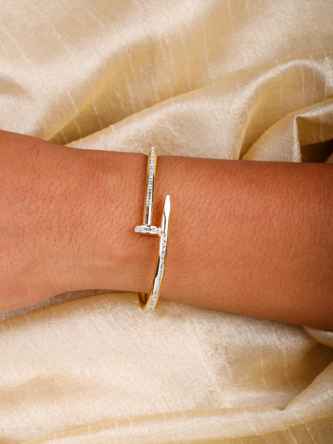 Gold Nail Charm Bracelet