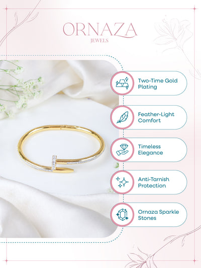 Gold Nail Charm Bracelet