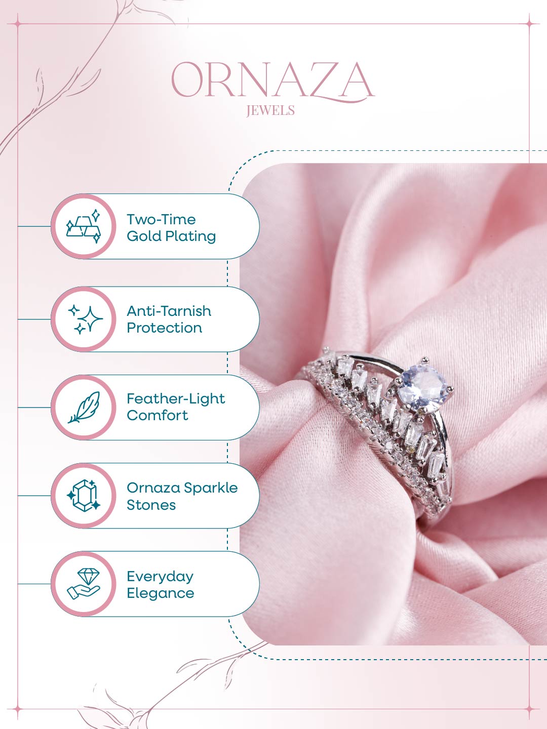 Crown Sparkle Solitaire Ring – Silver Edition