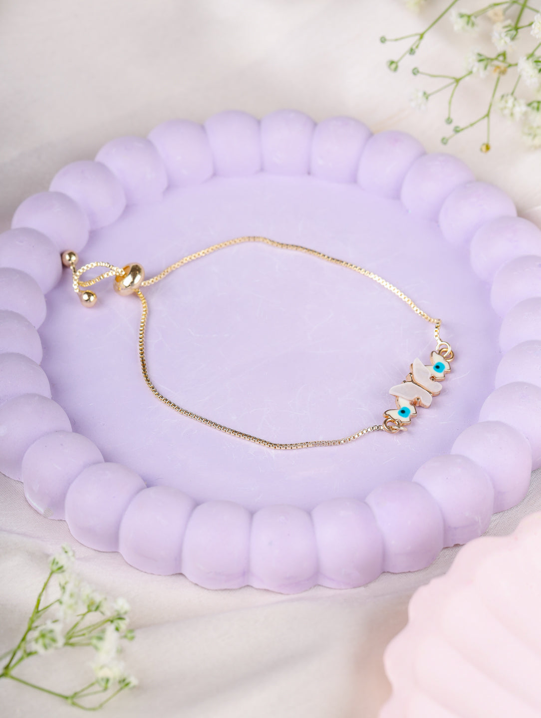 Twin Butterfly Evil Eye Bracelet
