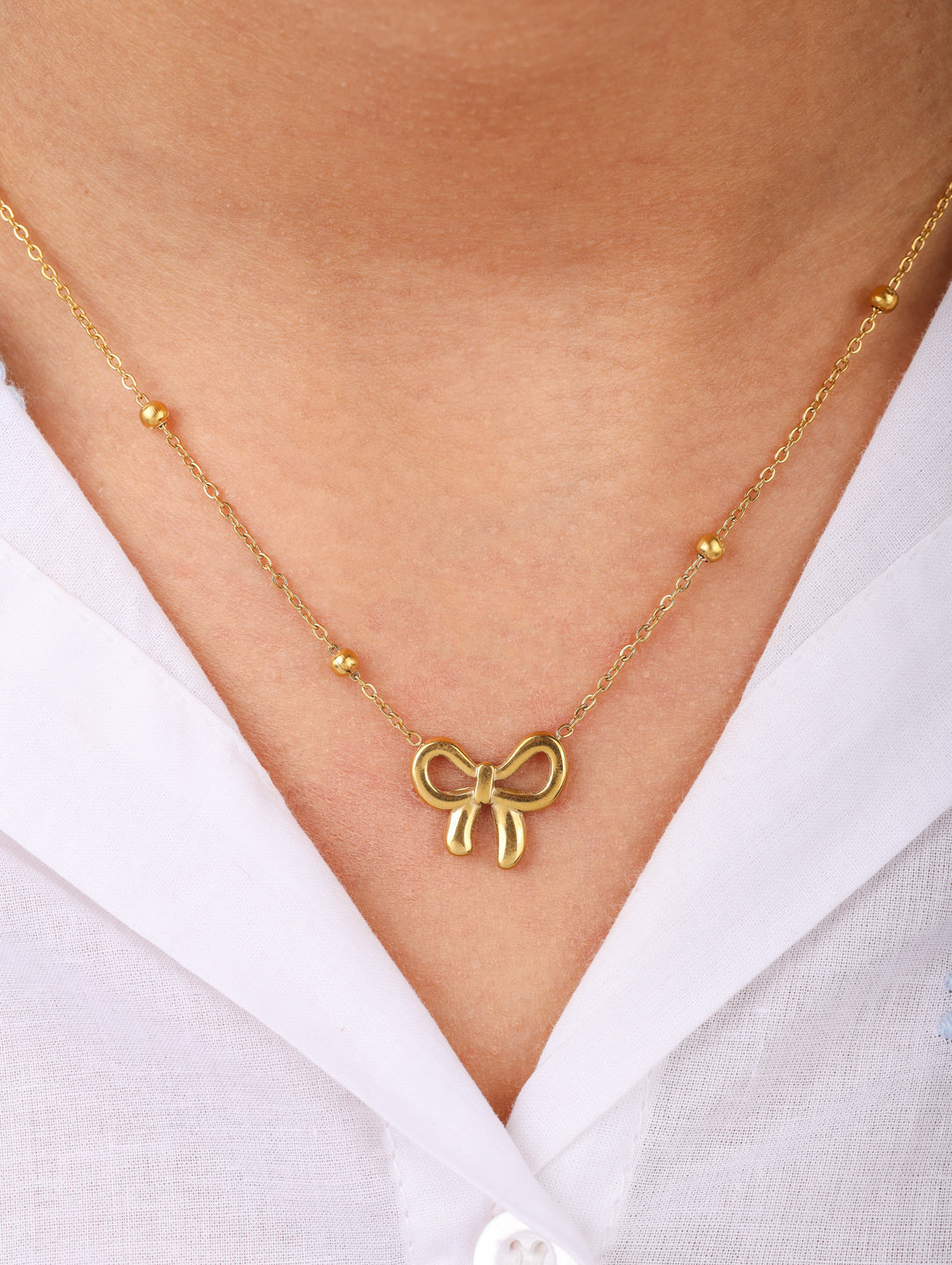 Golden Bow Necklace