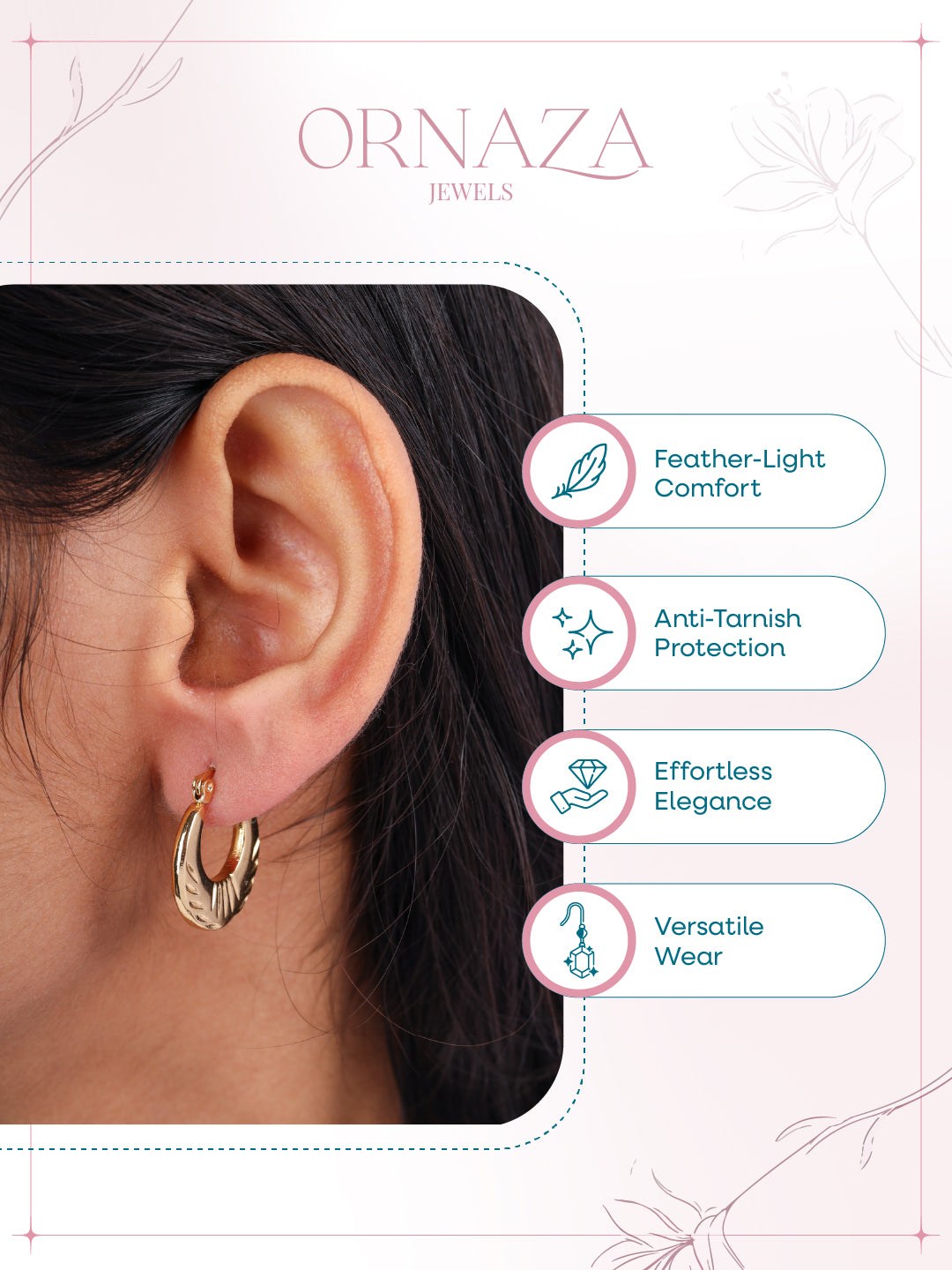 Textured Golden Hoop Earrings