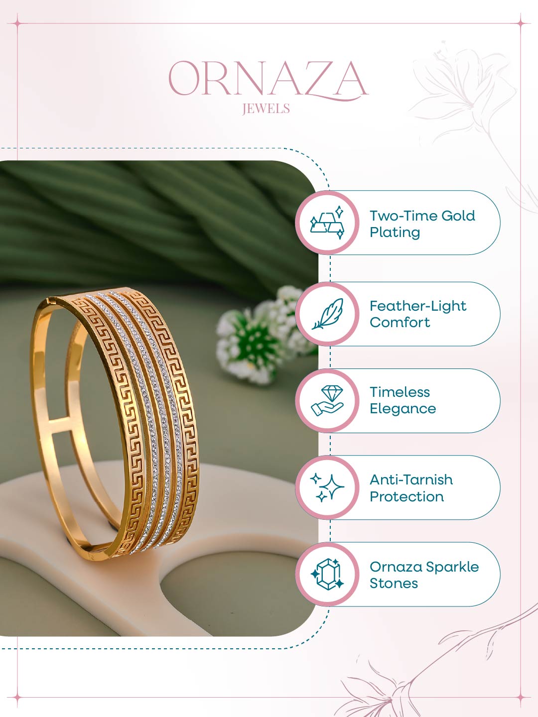 Golden Maze Stripe Bracelet